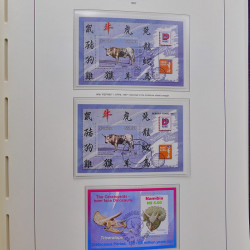 Collection timbres de Namibie 1990-2010 oblitérés dans album Leuchtturm.