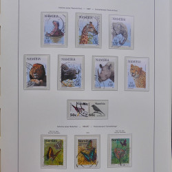 Collection timbres de Namibie 1990-2010 oblitérés dans album Leuchtturm.