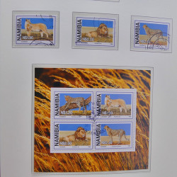 Collection timbres de Namibie 1990-2010 oblitérés dans album Leuchtturm.