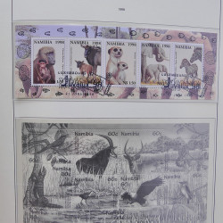Collection timbres de Namibie 1990-2010 oblitérés dans album Leuchtturm.