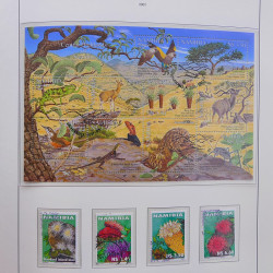 Collection timbres de Namibie 1990-2010 oblitérés dans album Leuchtturm.