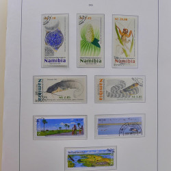 Collection timbres de Namibie 1990-2010 oblitérés dans album Leuchtturm.
