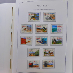 Collection timbres de Namibie 1990-2010 oblitérés dans album Leuchtturm.