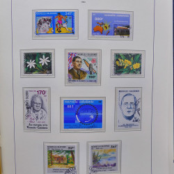 Collection timbres de Nouvelle Calédonie 1959-2014 oblitérés en album Leuchtturm.