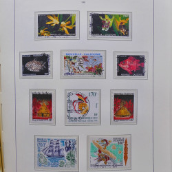 Collection timbres de Nouvelle Calédonie 1959-2014 oblitérés en album Leuchtturm.