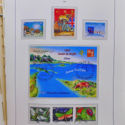 Collection timbres de Nouvelle Calédonie 1959-2014 oblitérés en album Leuchtturm.