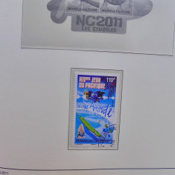 Collection timbres de Nouvelle Calédonie 1959-2014 oblitérés en album Leuchtturm.