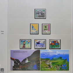 Collection timbres d'Îles Féroé 1975-2006 oblitérés en album Safe.
