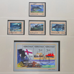 Collection timbres d'Îles Féroé 1975-2006 oblitérés en album Safe.