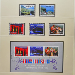 Collection timbres d'Îles Féroé 1975-2006 oblitérés en album Safe.