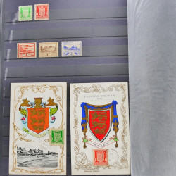 Lot de timbres de Jersey oblitérés en un album.