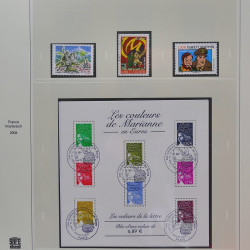 Collection timbres de France 2002-2004 oblitérés en album Safe.
