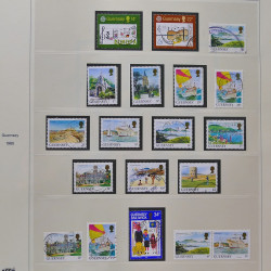 Collection timbres de Guernesey 1977-1994 oblitérés en album Safe.