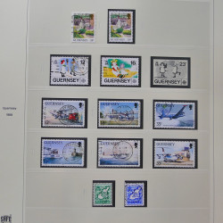 Collection timbres de Guernesey 1977-1994 oblitérés en album Safe.