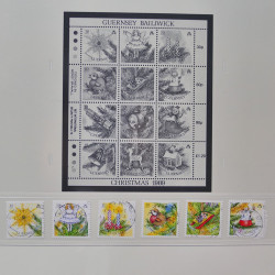 Collection timbres de Guernesey 1977-1994 oblitérés en album Safe.