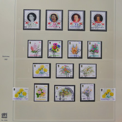 Collection timbres de Guernesey 1977-1994 oblitérés en album Safe.