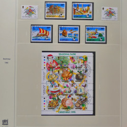 Collection timbres de Guernesey 1977-1994 oblitérés en album Safe.