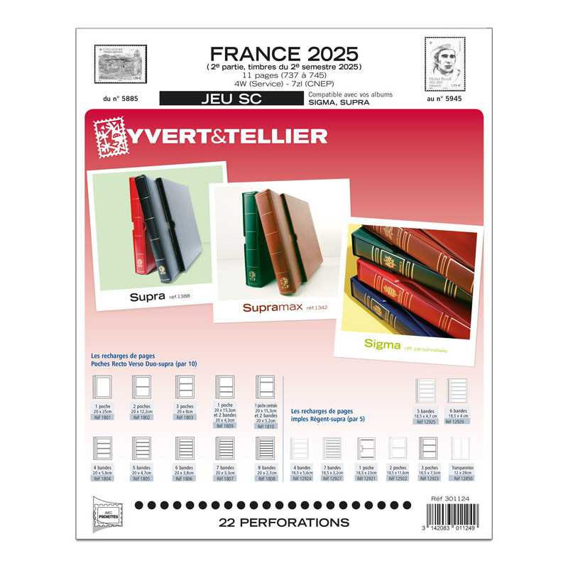 Jeux SC France 2025 deuxième semestre avec pochettes.