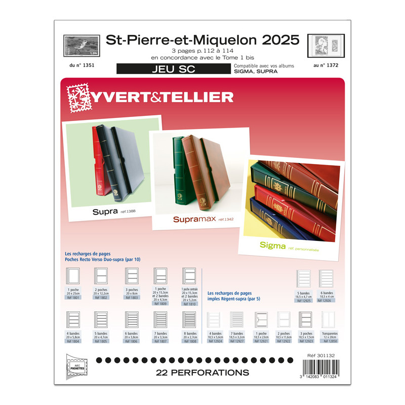 Jeux SC Yvert timbres de Saint Pierre et Miquelon 2025.