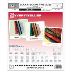 Jeux SC France blocs souvenirs 2025 avec pochettes de protection.