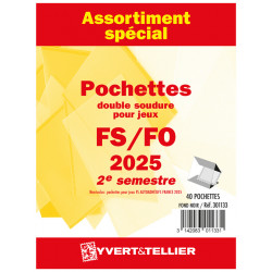 Assortiment de pochettes pour jeux FO/FS France 2025 deuxième semestre.