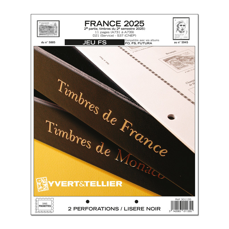 Jeux FS timbres de France 2025 deuxième semestre.