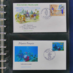 Collection enveloppes FDC Polynésie Française 1987-1992 en 2 albums.