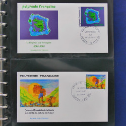 Collection enveloppes FDC Polynésie Française 1987-1992 en 2 albums.