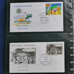 Collection enveloppes FDC Polynésie Française 1987-1992 en 2 albums.