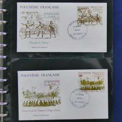 Collection enveloppes FDC Polynésie Française 1987-1992 en 2 albums.