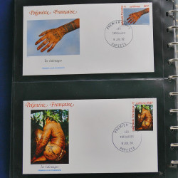 Collection enveloppes FDC Polynésie Française 1987-1992 en 2 albums.