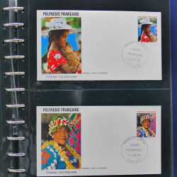 Collection enveloppes FDC Polynésie Française 1987-1992 en 2 albums.