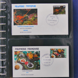 Collection enveloppes FDC Polynésie Française 1987-1992 en 2 albums.