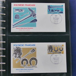 Collection enveloppes FDC Polynésie Française 1987-1992 en 2 albums.