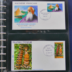 Collection enveloppes FDC Polynésie Française 1987-1992 en 2 albums.