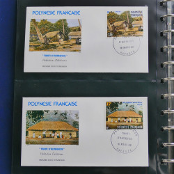 Collection enveloppes FDC Polynésie Française 1987-1992 en 2 albums.