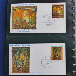 Collection enveloppes FDC Polynésie Française 1987-1992 en 2 albums.