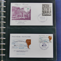 Collection enveloppes FDC Polynésie Française 1987-1992 en 2 albums.