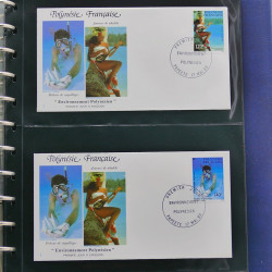 Collection enveloppes FDC Polynésie Française 1987-1992 en 2 albums.