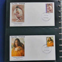 Collection enveloppes FDC Polynésie Française 1987-1992 en 2 albums.