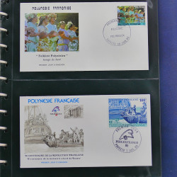 Collection enveloppes FDC Polynésie Française 1987-1992 en 2 albums.
