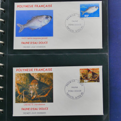 Collection enveloppes FDC Polynésie Française 1987-1992 en 2 albums.