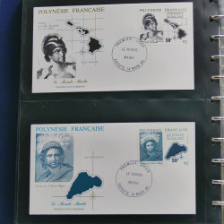 Collection enveloppes FDC Polynésie Française 1987-1992 en 2 albums.