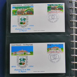 Collection enveloppes FDC Polynésie Française 1987-1992 en 2 albums.