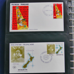 Collection enveloppes FDC Polynésie Française 1987-1992 en 2 albums.