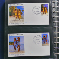 Collection enveloppes FDC Polynésie Française 1987-1992 en 2 albums.