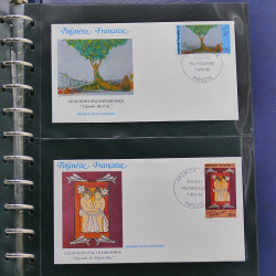 Collection enveloppes FDC Polynésie Française 1987-1992 en 2 albums.
