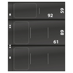 Feuilles Multi Collect Lindner noires à 8 poches pour télécartes.