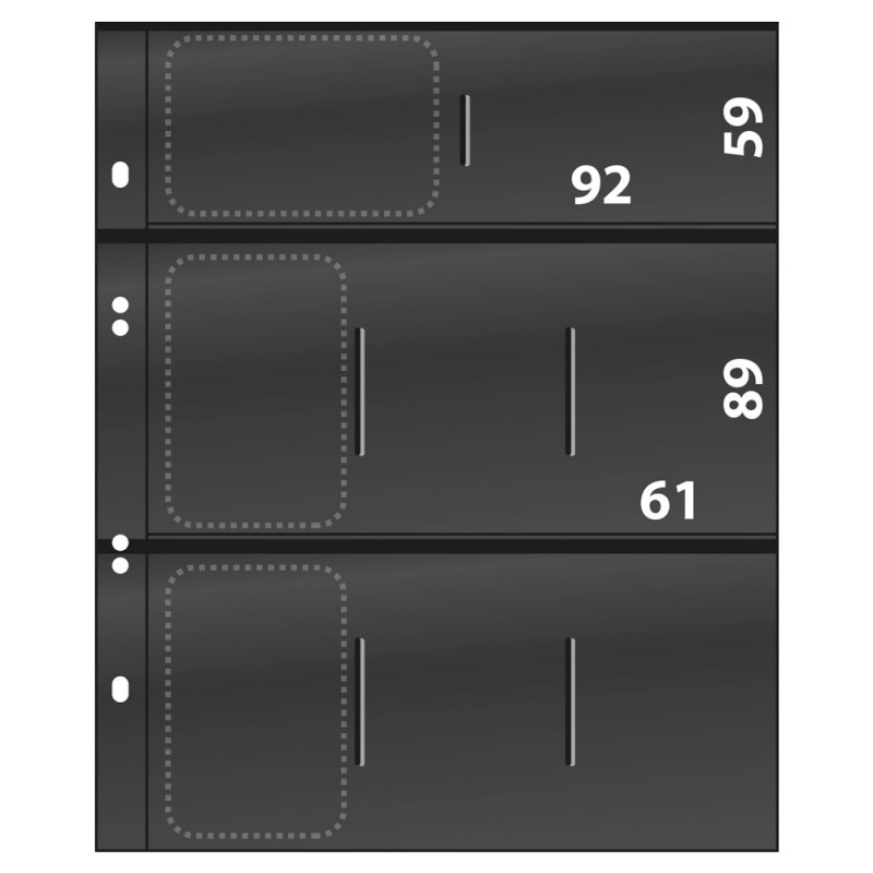 Feuilles Multi Collect Lindner noires à 8 poches pour télécartes.