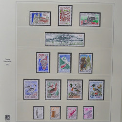 Collection timbres de France 1993-1998 oblitérés en album Safe.